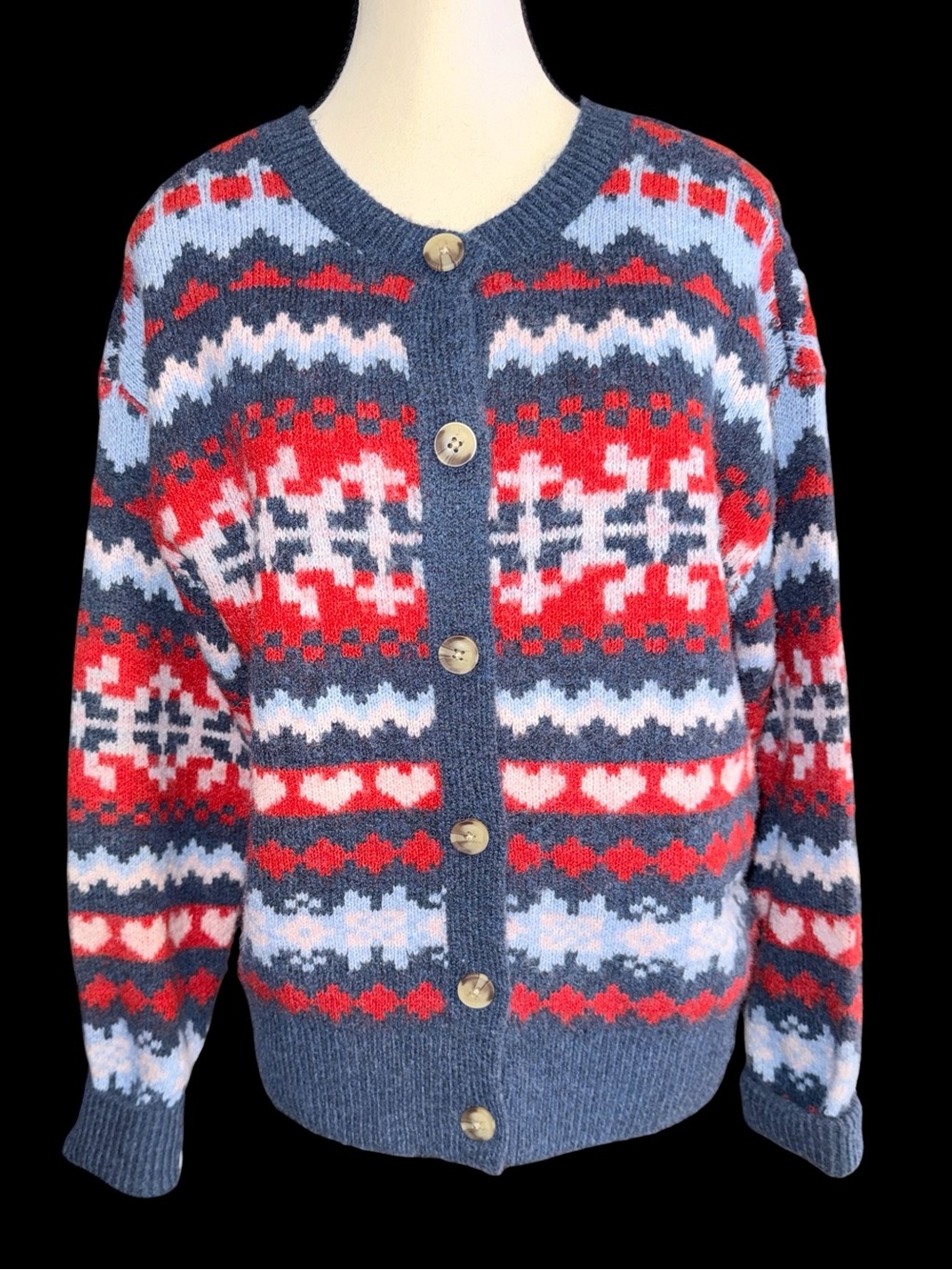lucky brand fair isle cardigan